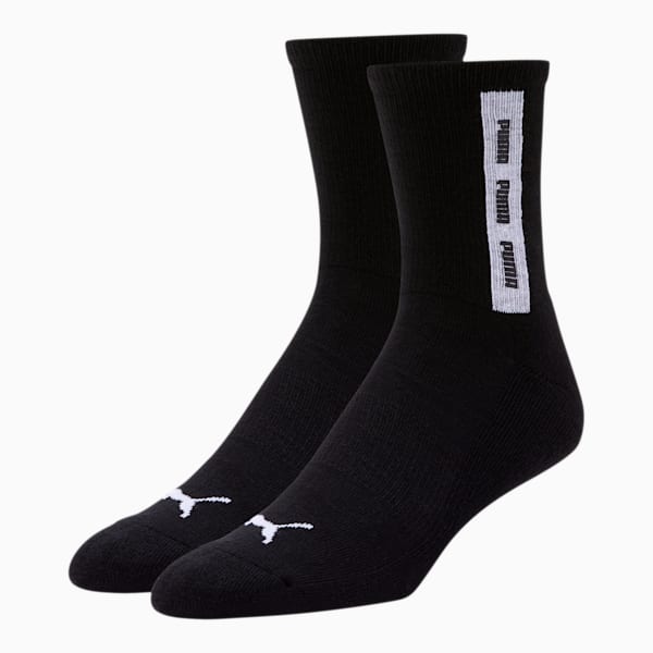 Men's Low Crew Logo Socks [2 Pack], BLACK, extralarge